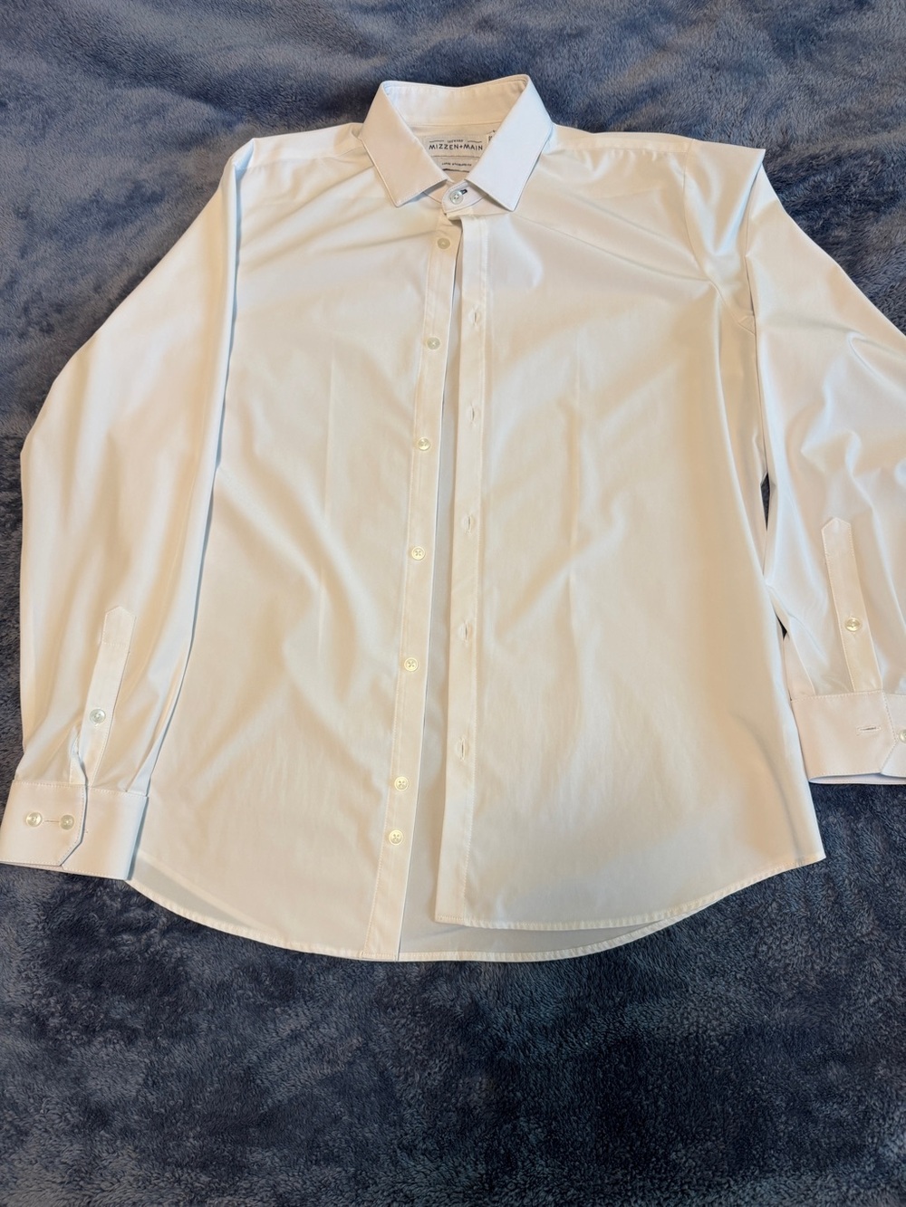 Mizzen+Main White Men's Dress Shirt - Button Front